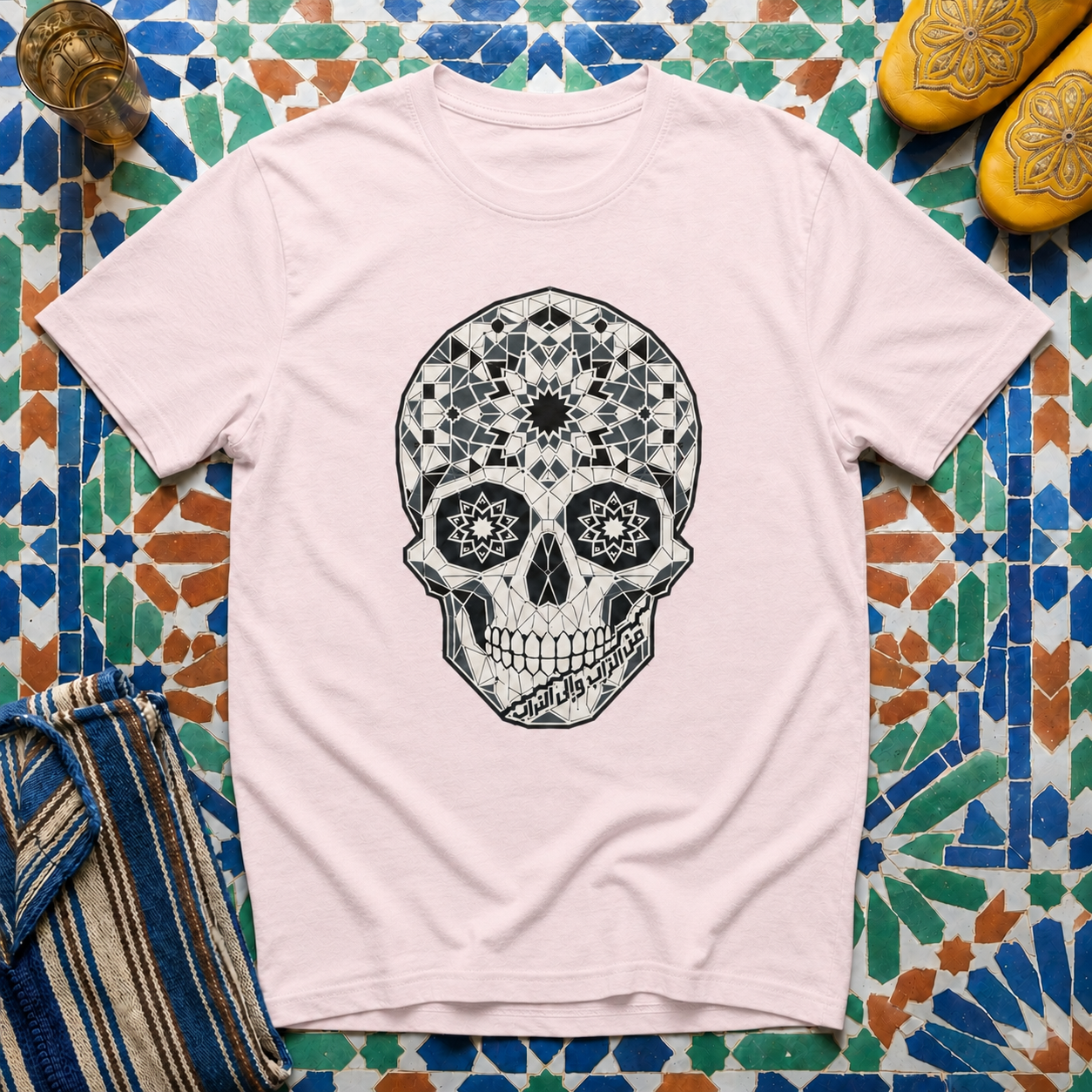 Zellige Skull — Casual T-Shirt