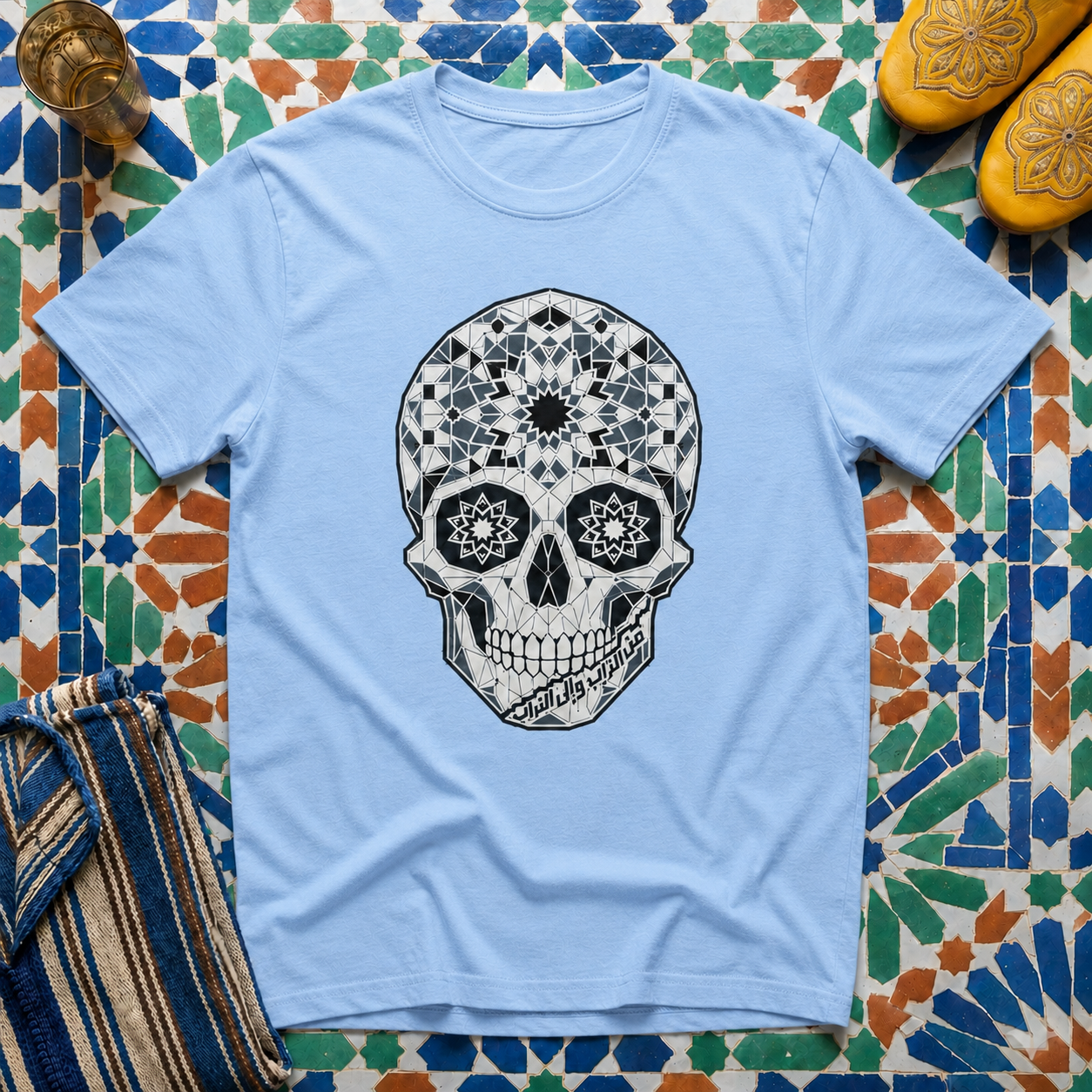 Zellige Skull — Casual T-Shirt